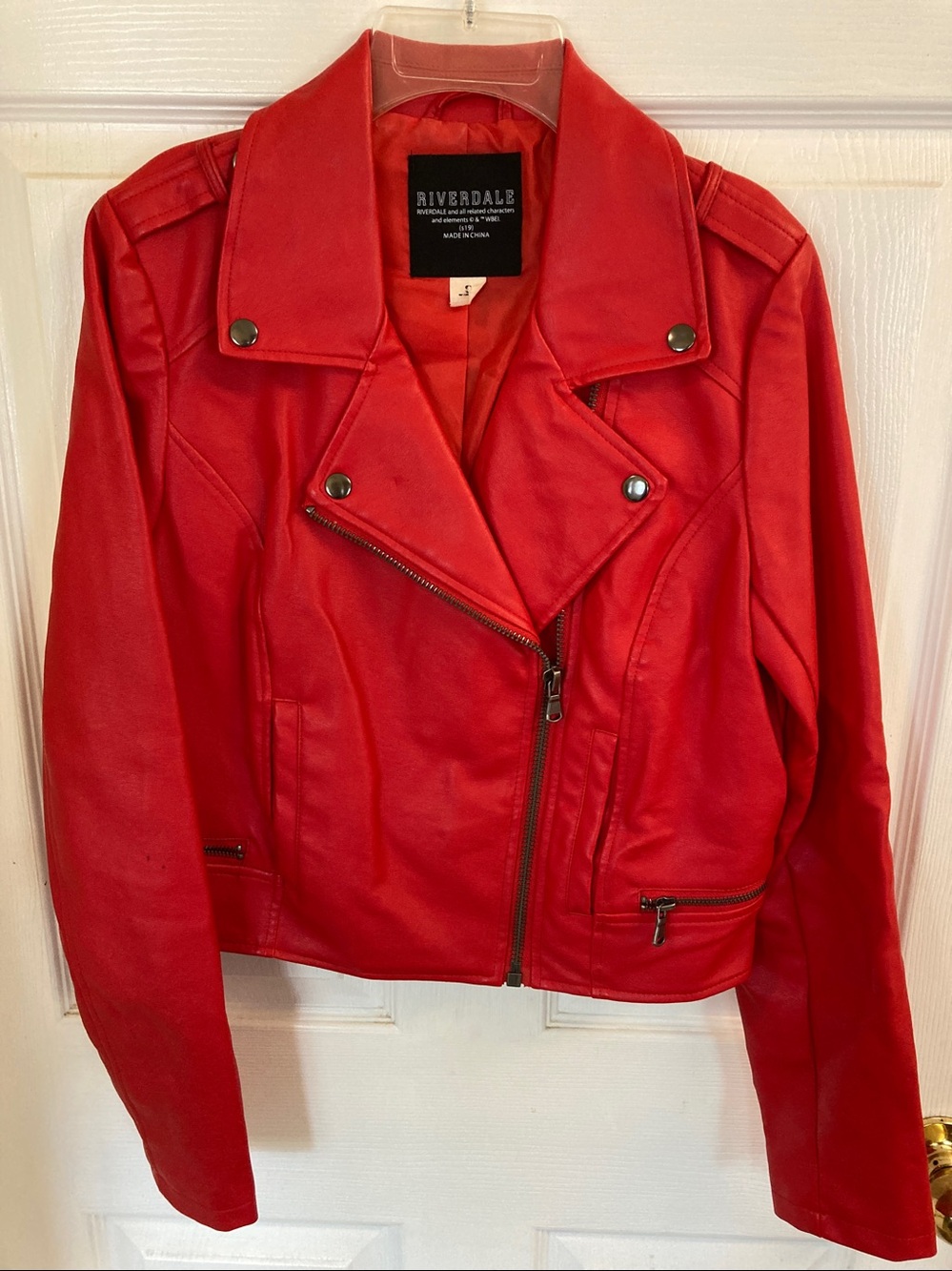 South Side Serpents Red Faux Leather Moto Jacket Patch - Picture 3 of 9